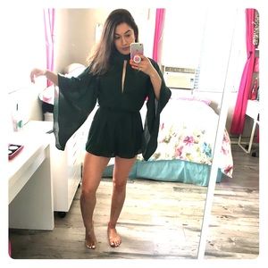 Emerald flowy romper